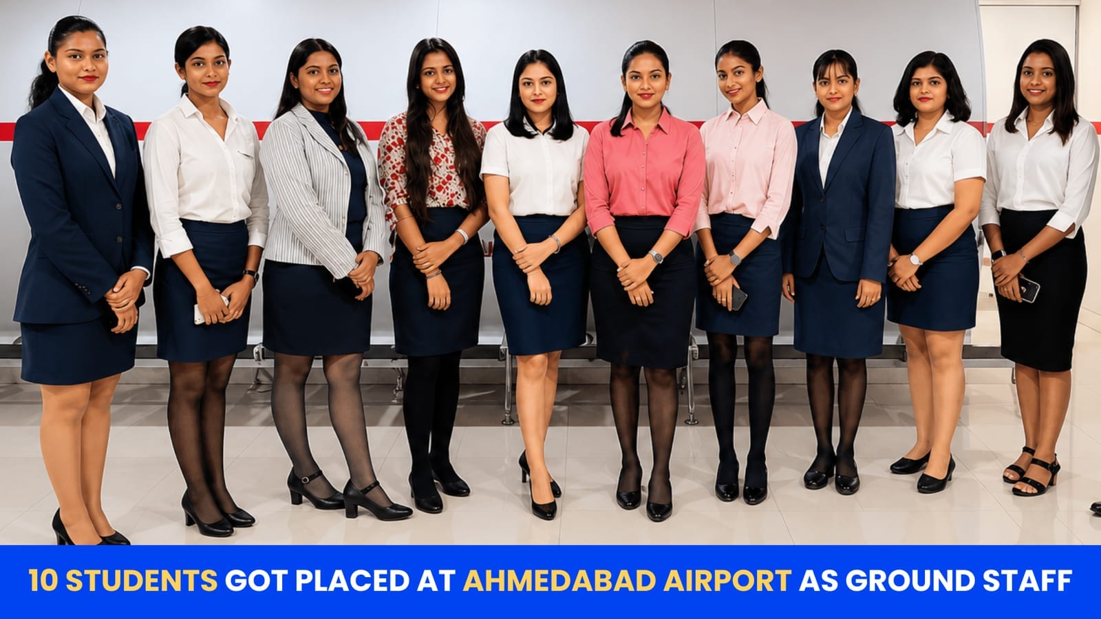 10 students got placed at Ahmedabad Airport as ground staff