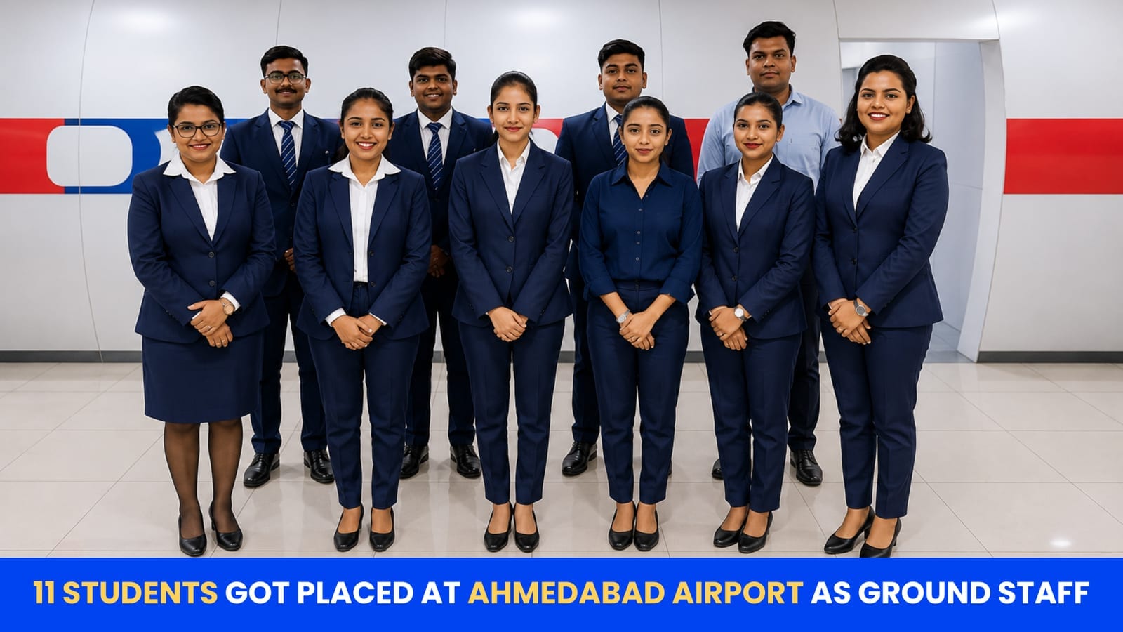 11 students got placed at Ahmedabad Airport as ground staff