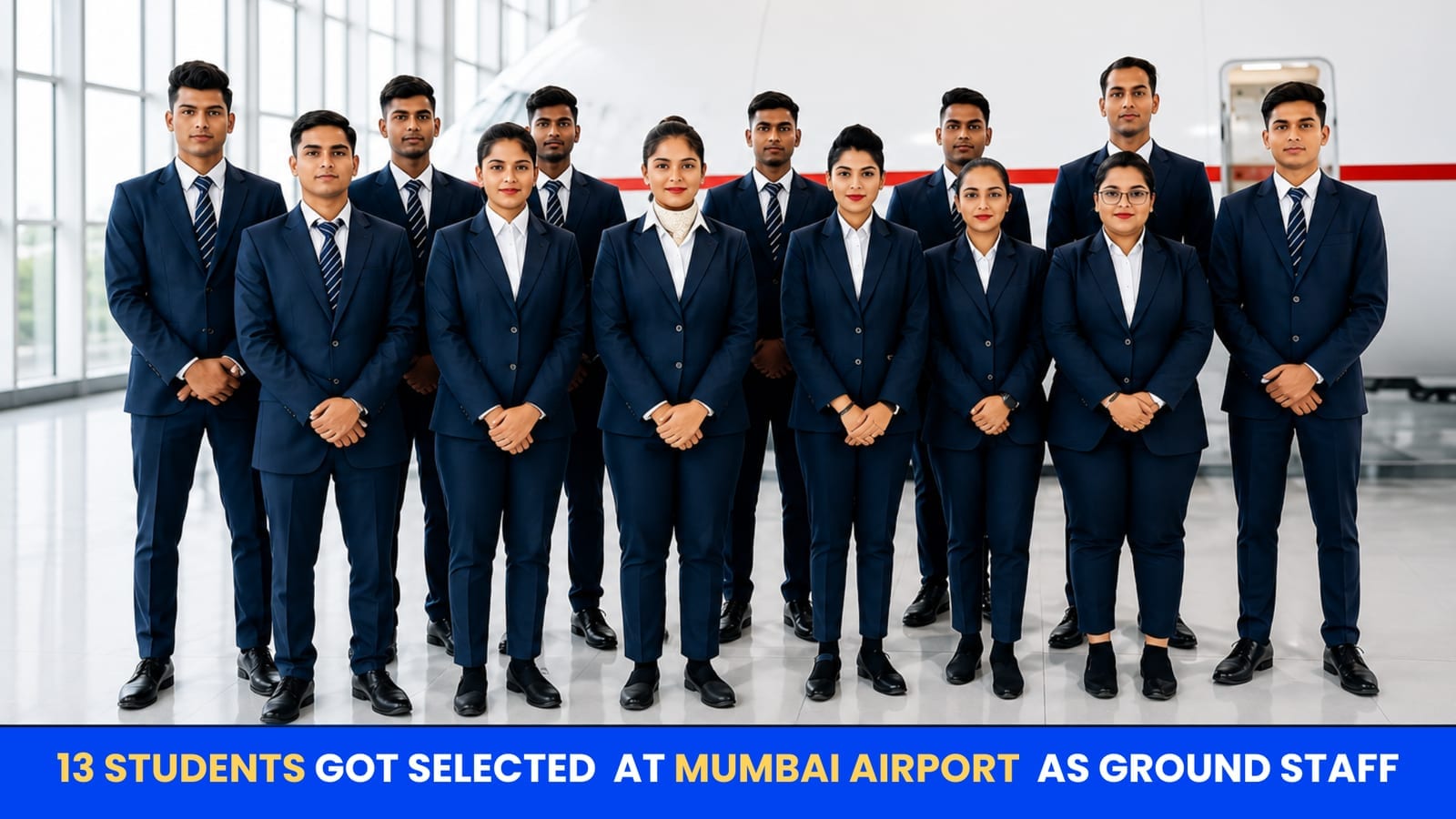 13 students got selected at Mumbai Airport as ground staff