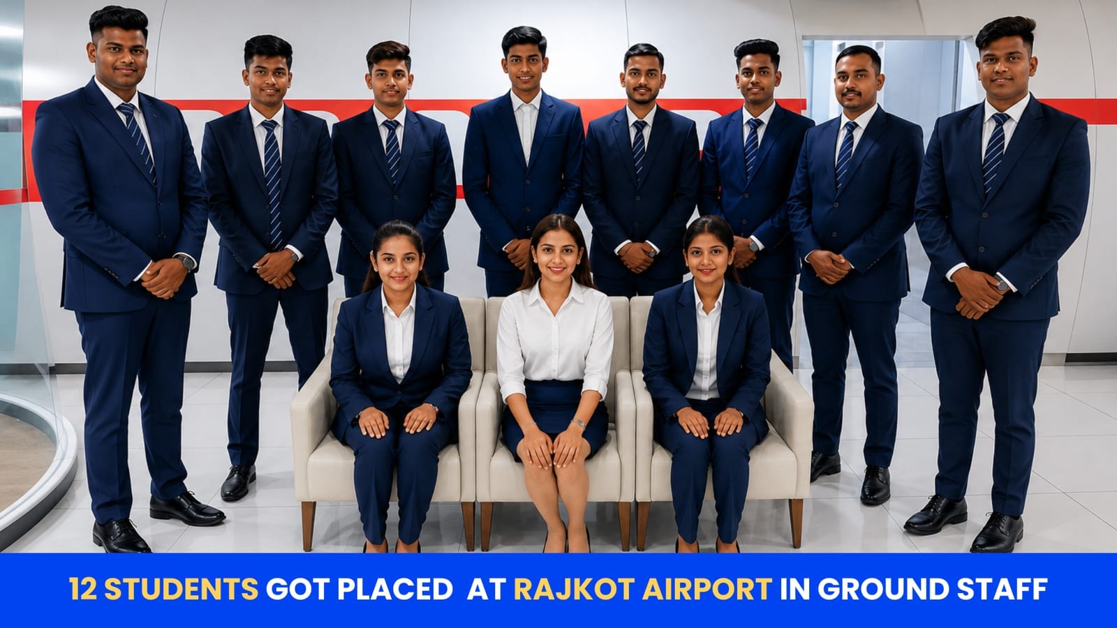 12 students got placed at Rajkot Airport in ground staff